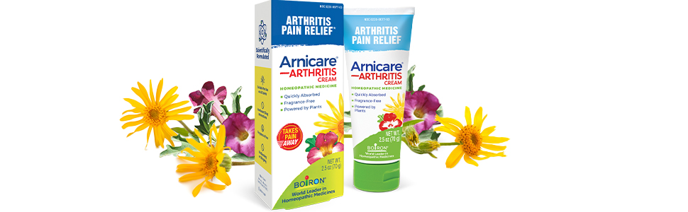 Arnicare Arthritis Cream box and tube with Arnica and harpagophytum
