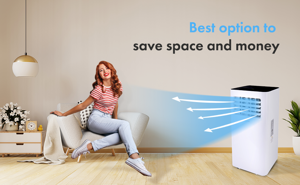 SereneLife SLPAC105W Compact Freestanding Portable Air Conditioner