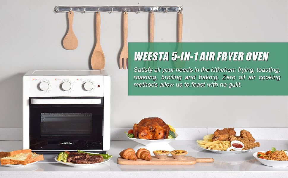 WEESTA 21QT Air Fryer Toaster Oven Pro, 5IN1 Countertop