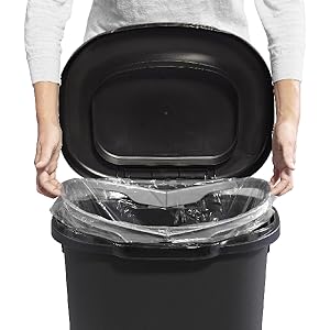 rubbermaid step on liner lock trash bag