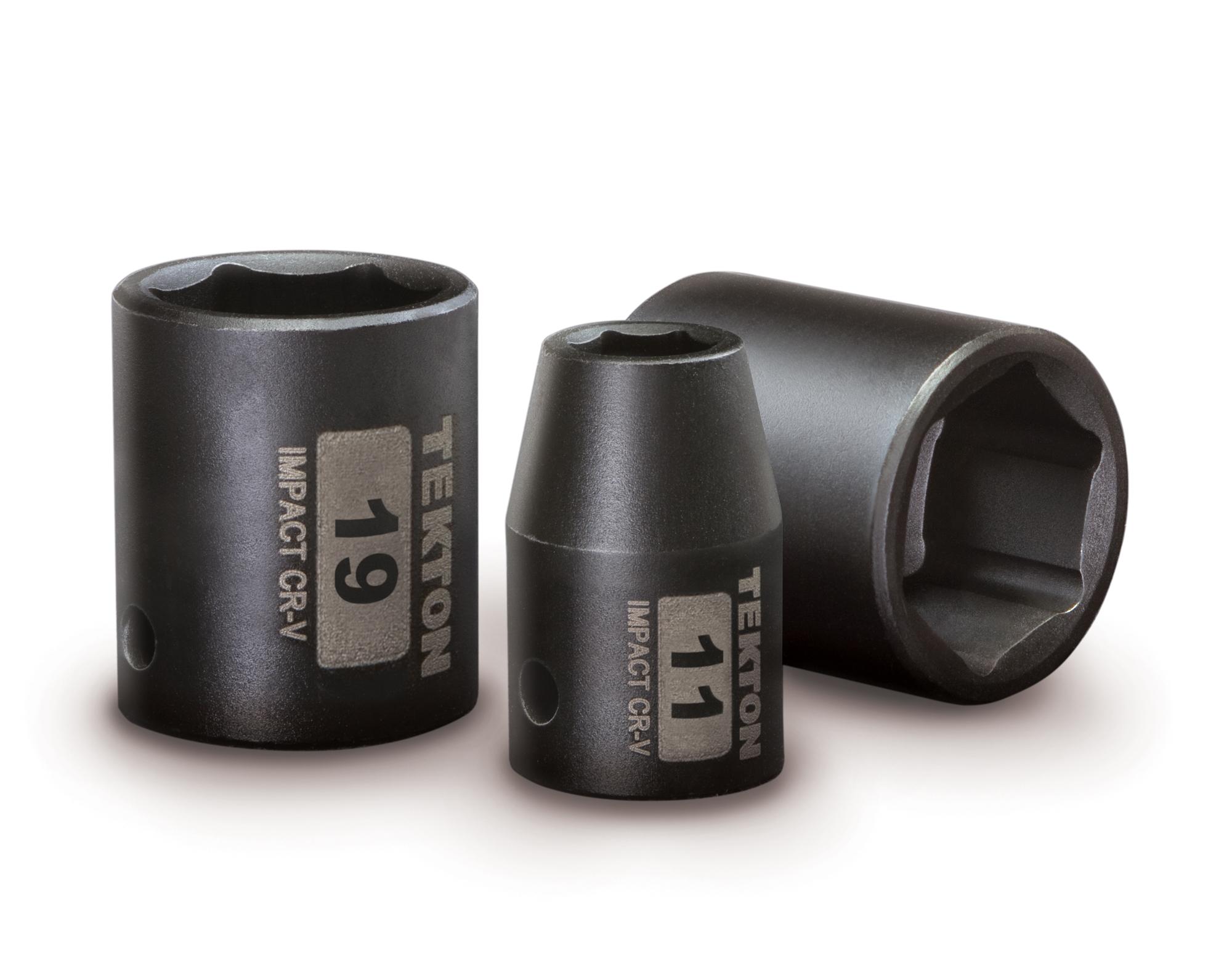 TEKTON 4817 1/2Inch Drive Shallow Impact Socket Set, Metric, CrV, 6Point, 11 mm 32 mm, 14