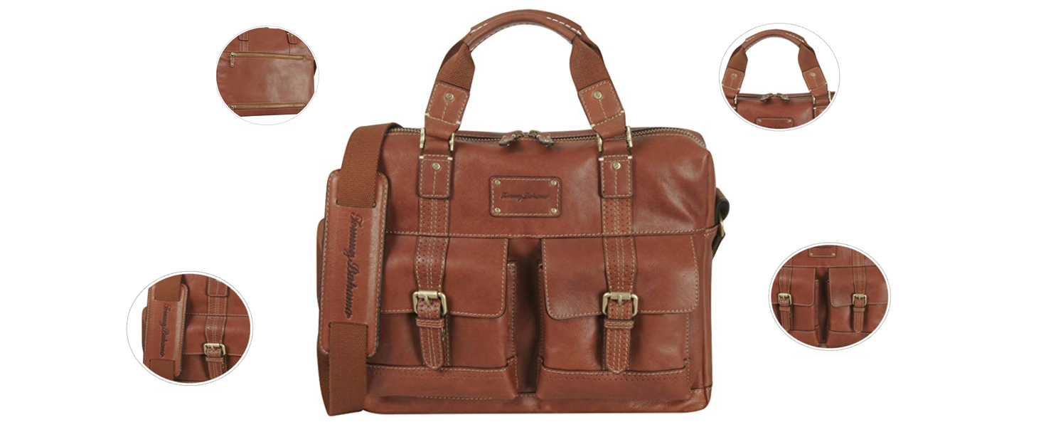 tommy bahama leather briefcase