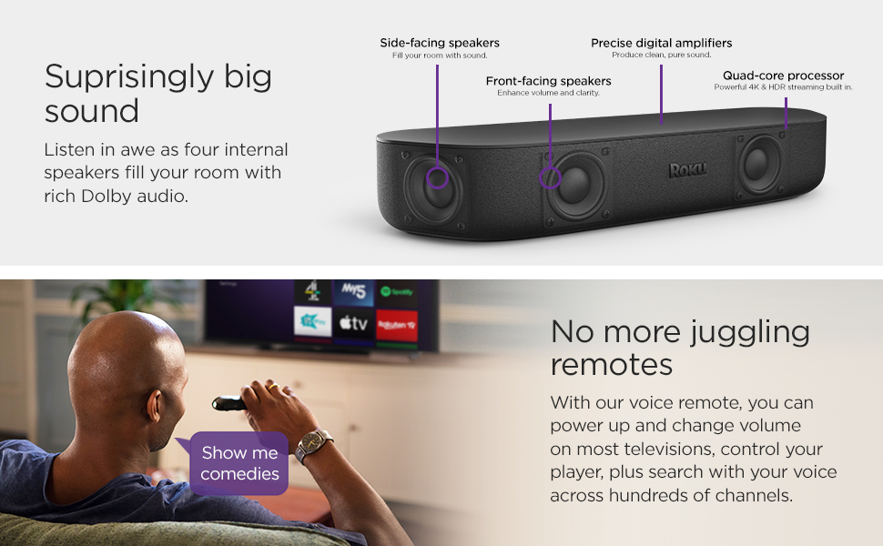 Roku Streambar | Reproductor multimedia de transmisión HD/4K ...