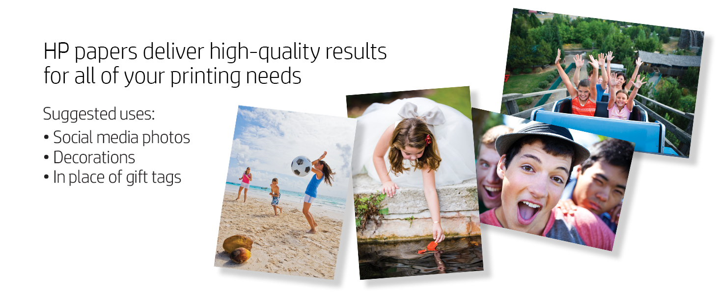 HP Photo Paper, Sticky Back Social Media Snapshots, (4x5