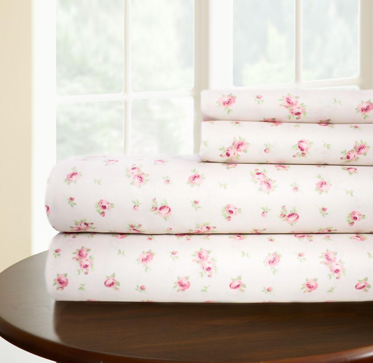Amrapur Overseas 1PRTMFAGSIVQN Printed 4 Pc Sheet Set Sweet Rose