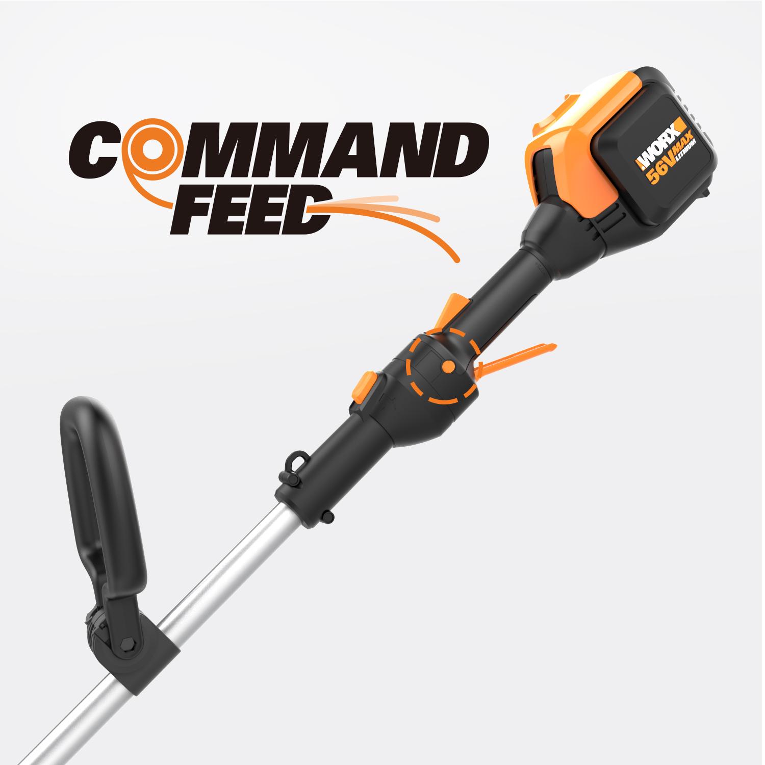 WORX WG191 13" Cordless Grass Trimmer with 56V Max LiIon, Inline