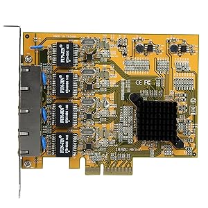 StarTech.com 4 Port PCIe Network Card - PCIe Gigabit RJ45 Ports - Realtek RTL8111G Chipset - Network Card (ST1000SPEX43)