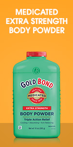 Body powder green bottle.