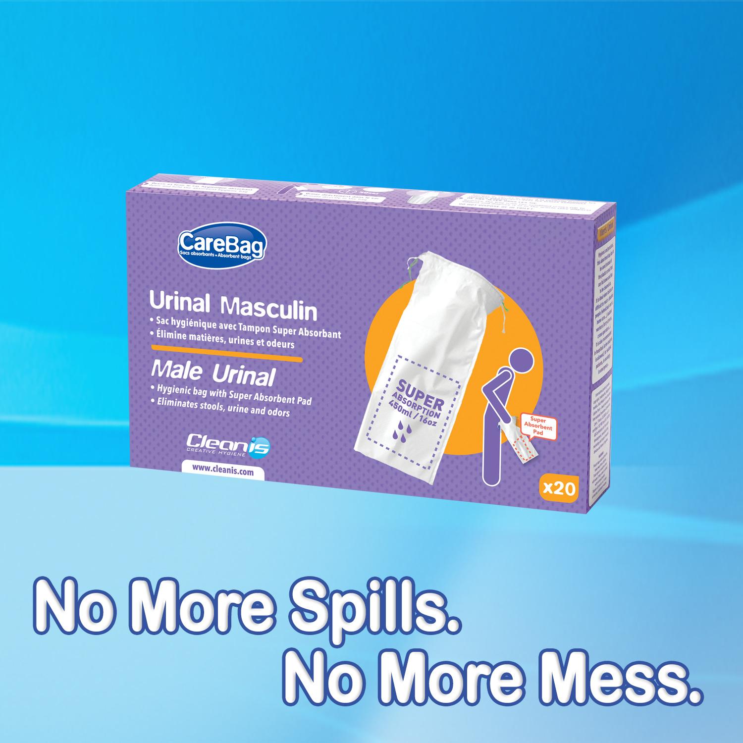 Carebag Medical Grade Male Urinal Bag with Super Absorbent