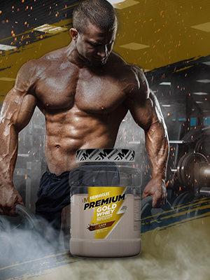 premium gold whey A+ banner