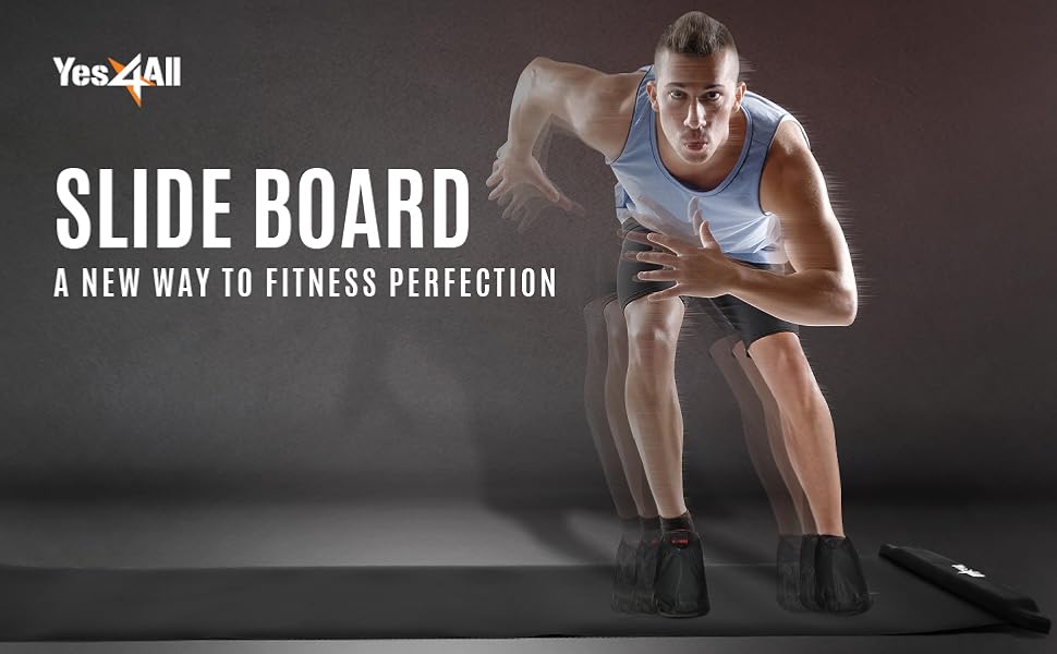 Yes4All Slide Board Workout Board with Carrying Bag and