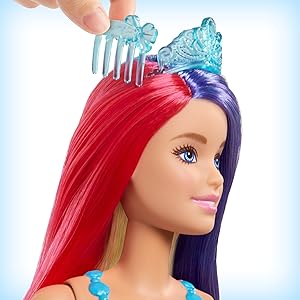 Poupée Princesse Cheveux Longs Fantastiques bicolores - Barbie Dreamtopia 12 Barbie Dreamtopia poupée Princesse Cheveux Longs Fantastiques bicolores avec brosse