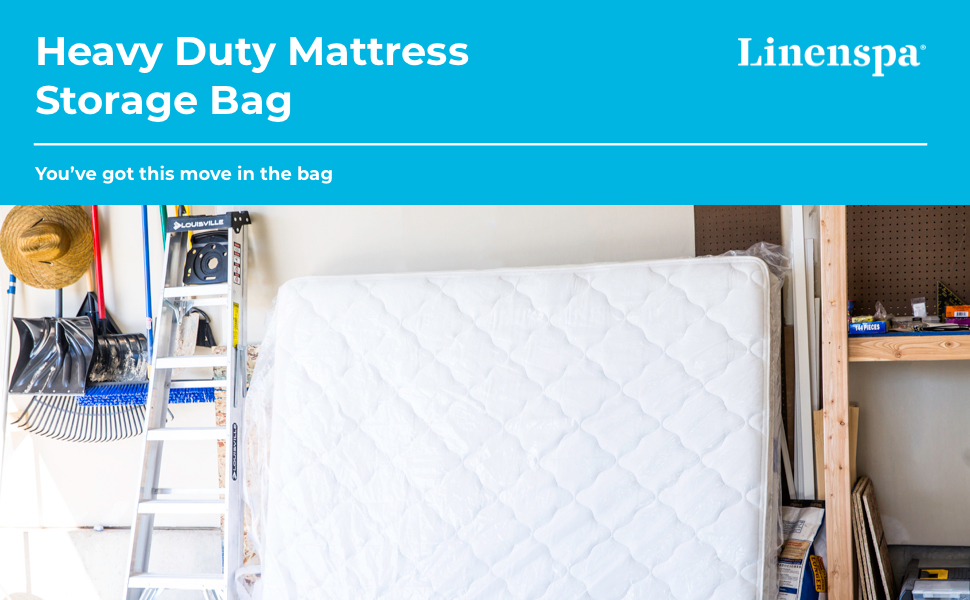 LINENSPA Heavy Duty 6 mil Mattress Bag for Moving, Storage and Disposal King / Cal King