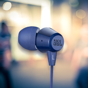JBL C50HI, Wired in Ear Headphones with Mic, One Button Multi-Function Remote, Lightweight & Comfortable fit (Black)