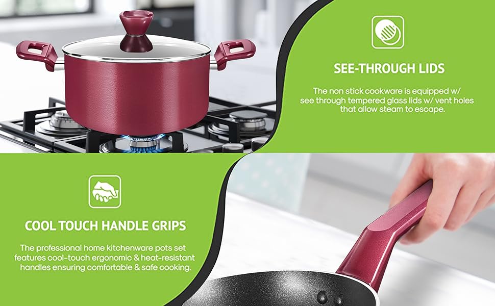 kitchen ware;nonstick cookware;cooking sets;cooking sets;green ceramic kitchen knives with b