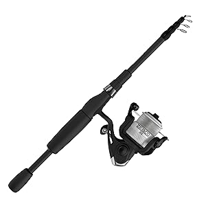 Amazon Com Zebco Telescopic Spinning Reel And Fishing Rod Combo Convenient Telescoping Rod With A Pro Style Handle Grip And Quickset Anti Reverse Fishing Reel Multi One Size 33sp605mtela Fb4 Sports Outdoors