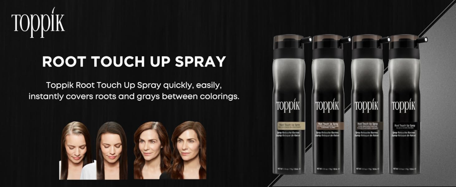 Toppik Root Touch Up Spray Dark Brown, 50ml Amazon.ae Beauty