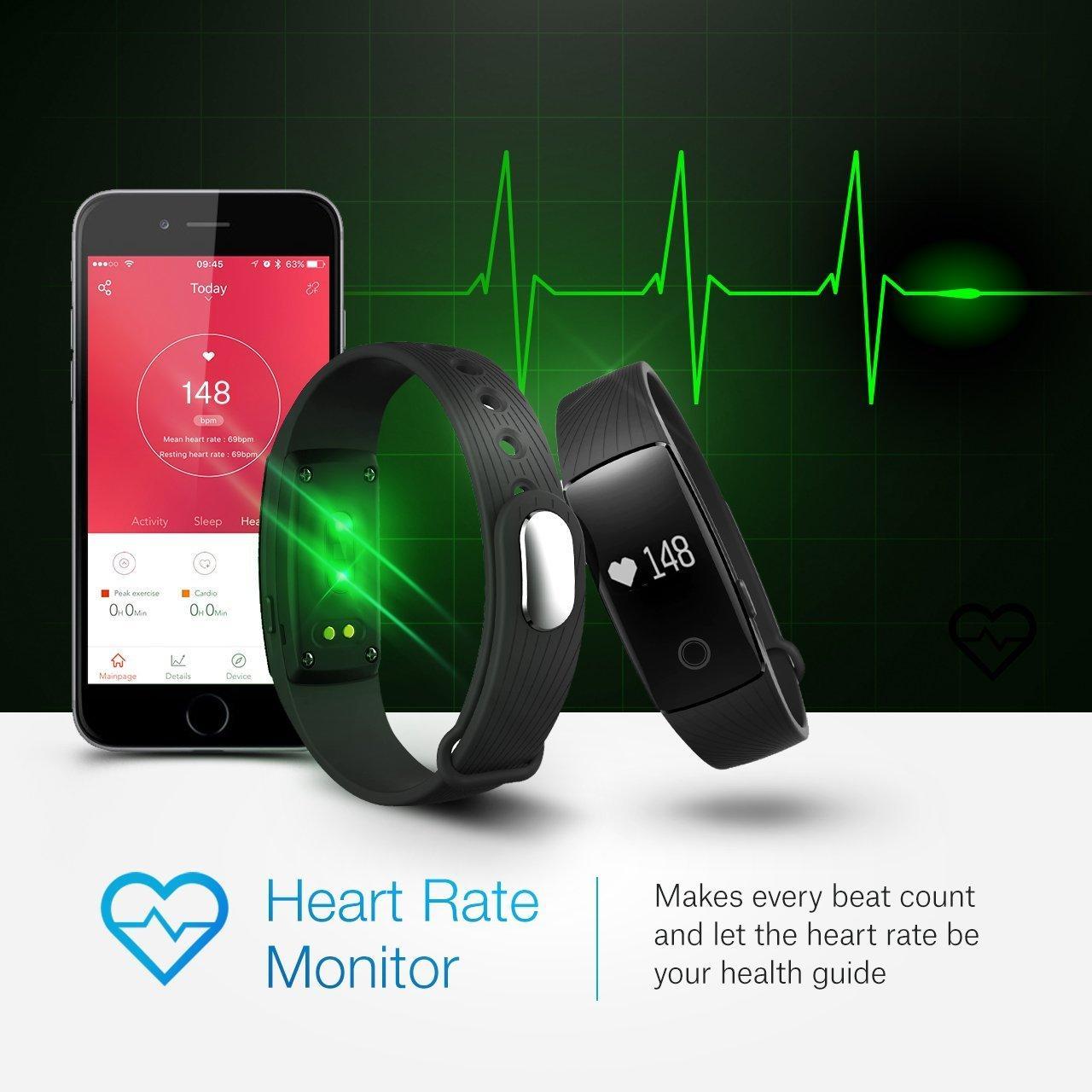 Fitness Tracker, Mpow Heart Rate Monitor Tracker Smart Bracelet