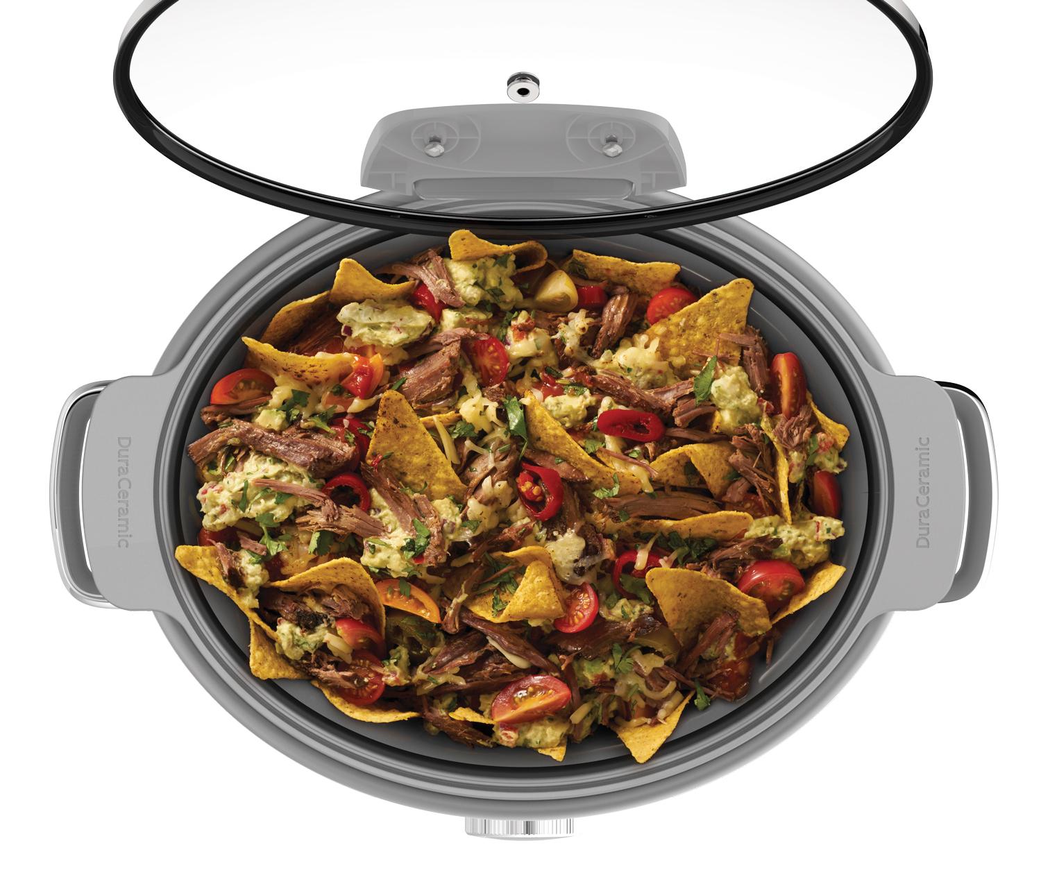 CrockPot CSC038 Duraceramic Saute Slow Cooker with Hinged Lid, 4.5