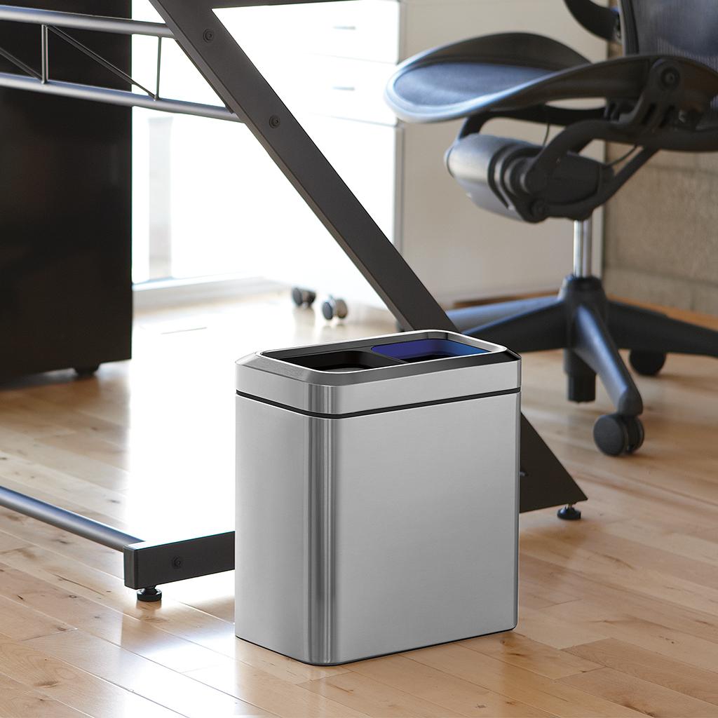 simplehuman, Slim Open Top Recycling Trash Can, Stainless