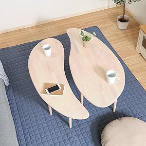 更に値下げ❗️ 天然木製 コーヒーテーブル （不規則形状） Amazon｜モダンな不規則な形の小さなコーヒーテーブル、ミッド