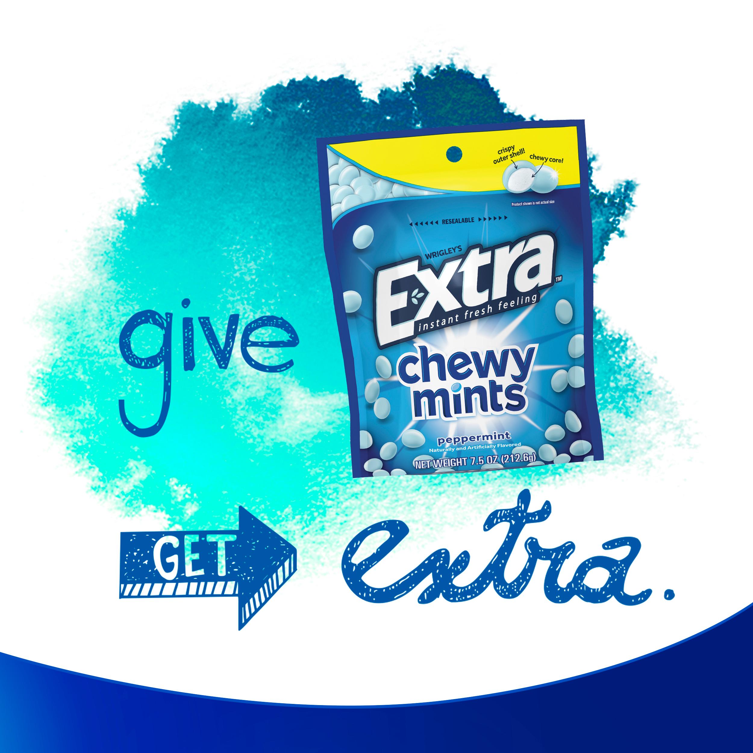 EXTRA Chewy Mints Peppermint 7.5Ounce Bag Grocery