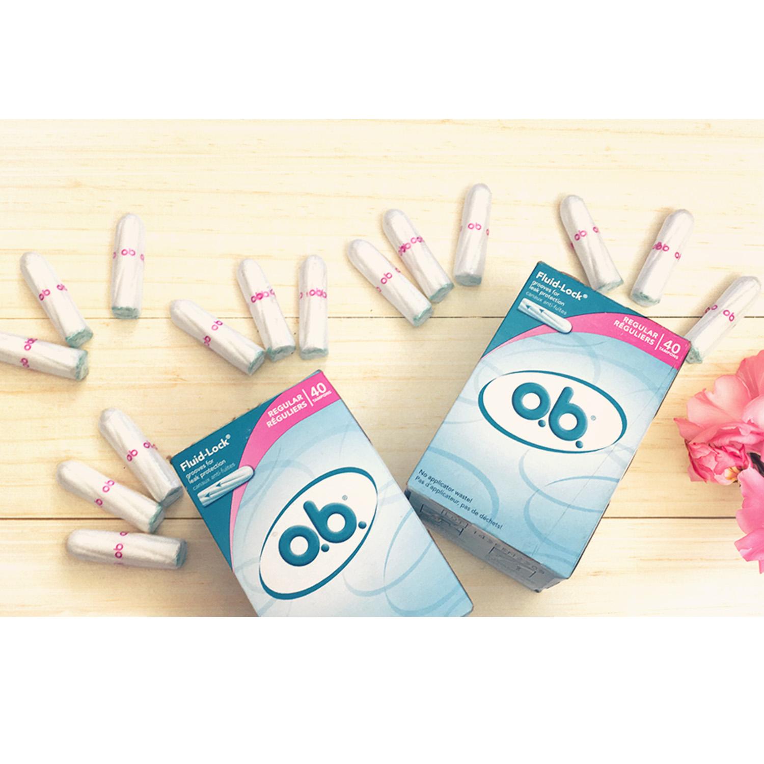 o.b. Original NonApplicator Tampons, Ultra Absorbancy, Pack of 40