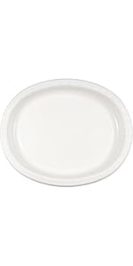 white oval paper plates