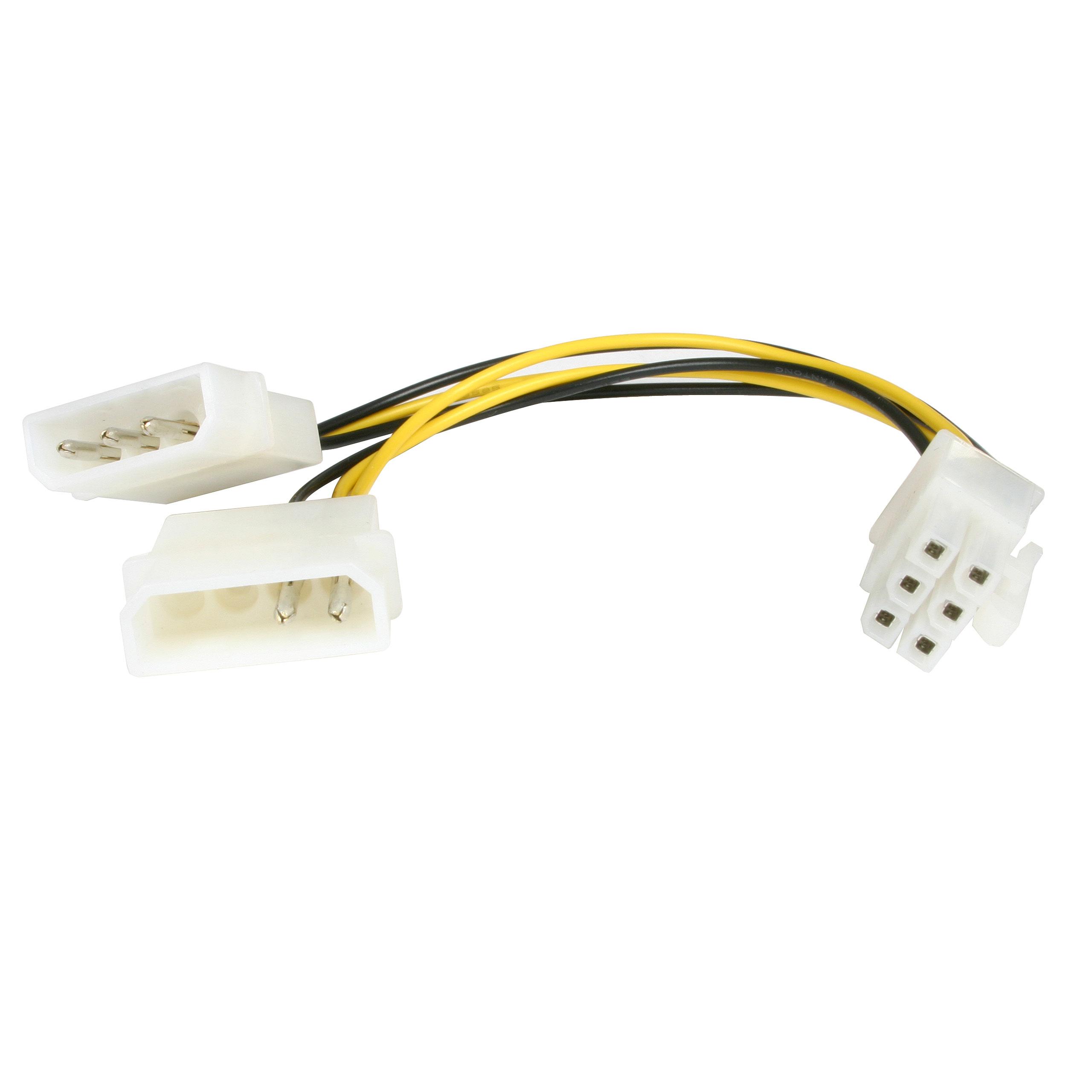StarTech.com 6in LP4 to 6 Pin PCI Express Video Card Power Cable ...