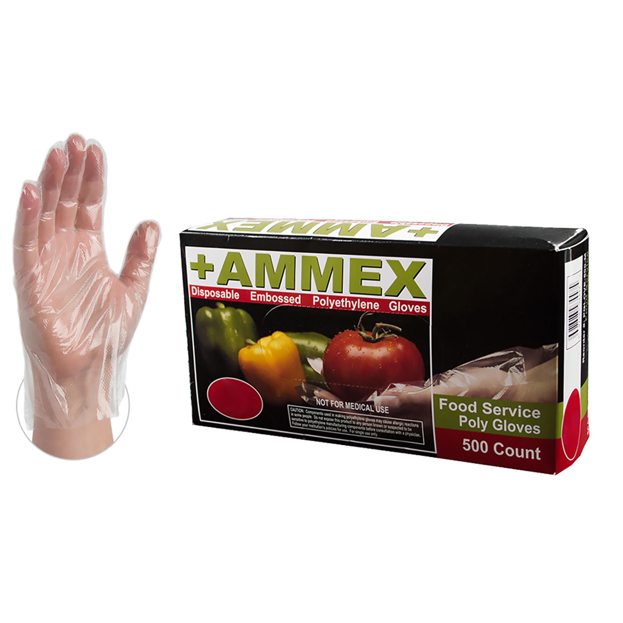 Ammex PGLOVE-500 Food Service Poly Glove, Latex Free