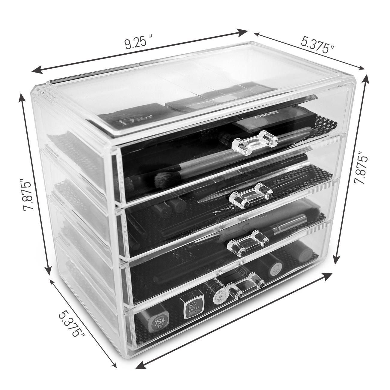 Sorbus Acrylic Drawer Makeup Organizer with 4 Removable Drawers Amazon