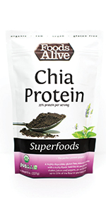 Organic Plant-Based Agar Powder - Plant-Based Chia Protein Powder - Add to Smoothies - Foods Alive