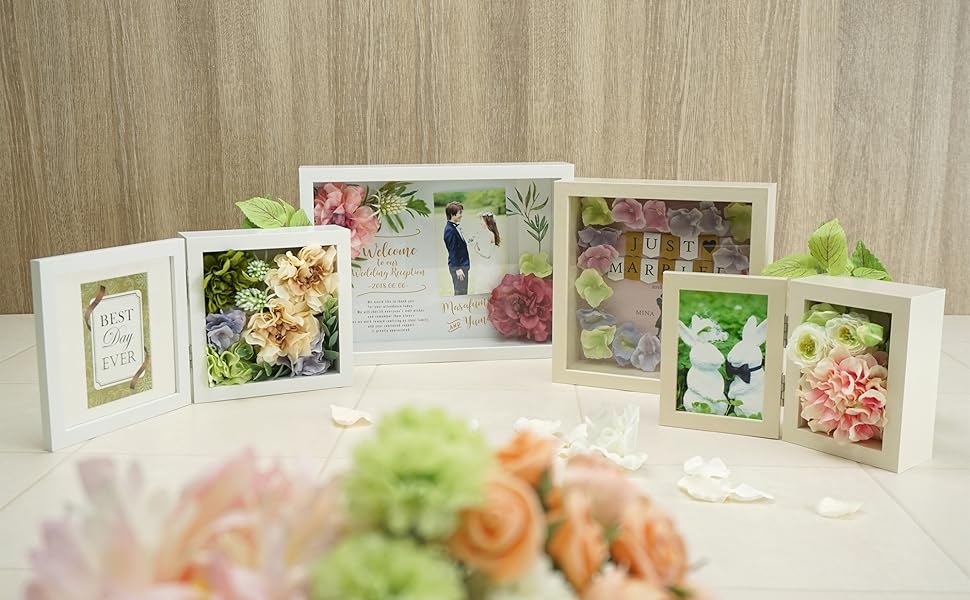 Parents Presentation, Parental Appreciation, 2 Sides, Pair Box Frame, Welcome Board, Flower Arrangement, 3D Product, Preserved Flowers