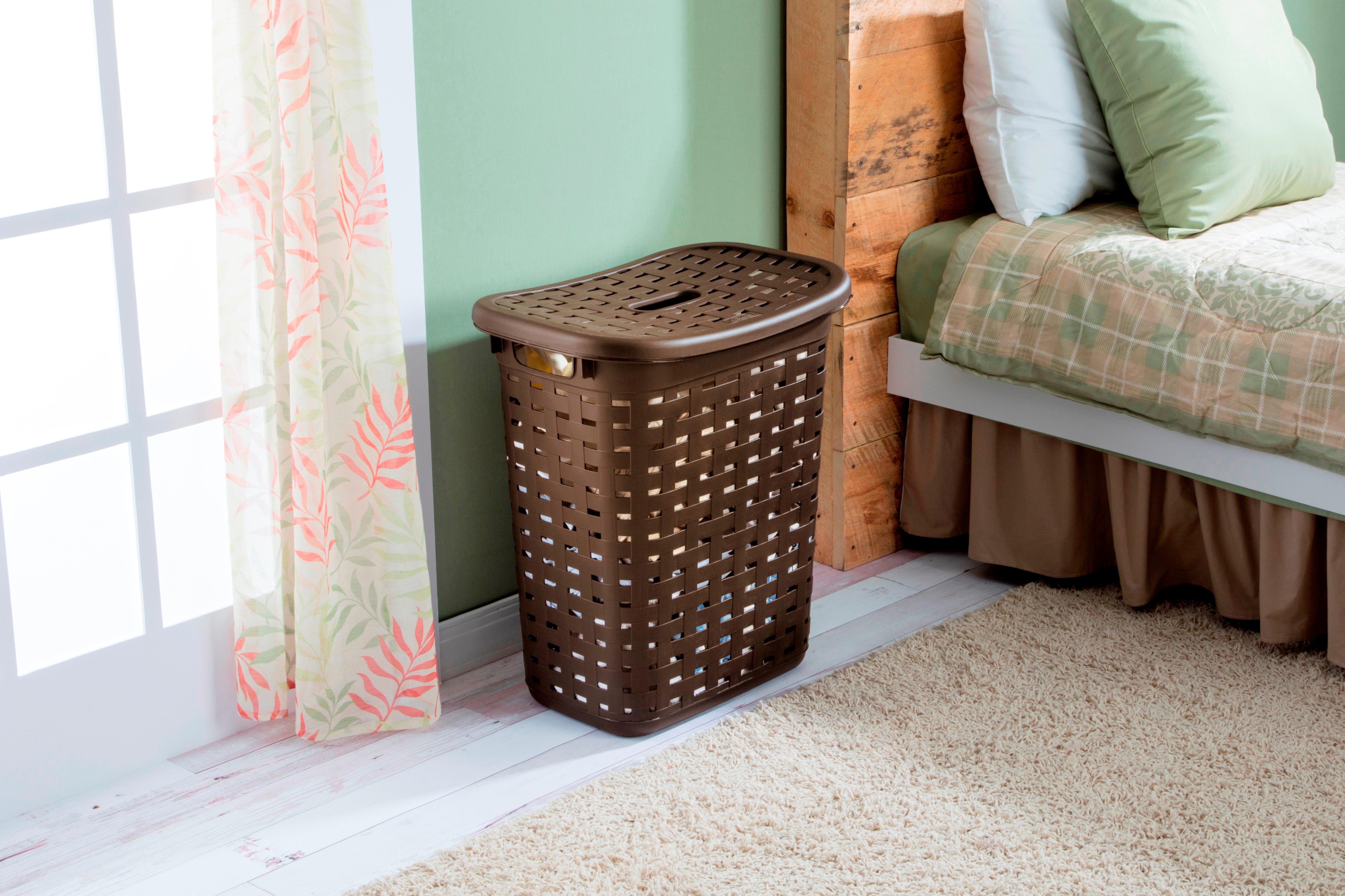 Sterilite 12766P04 Weave Laundry Hamper, Espresso, 4Pack