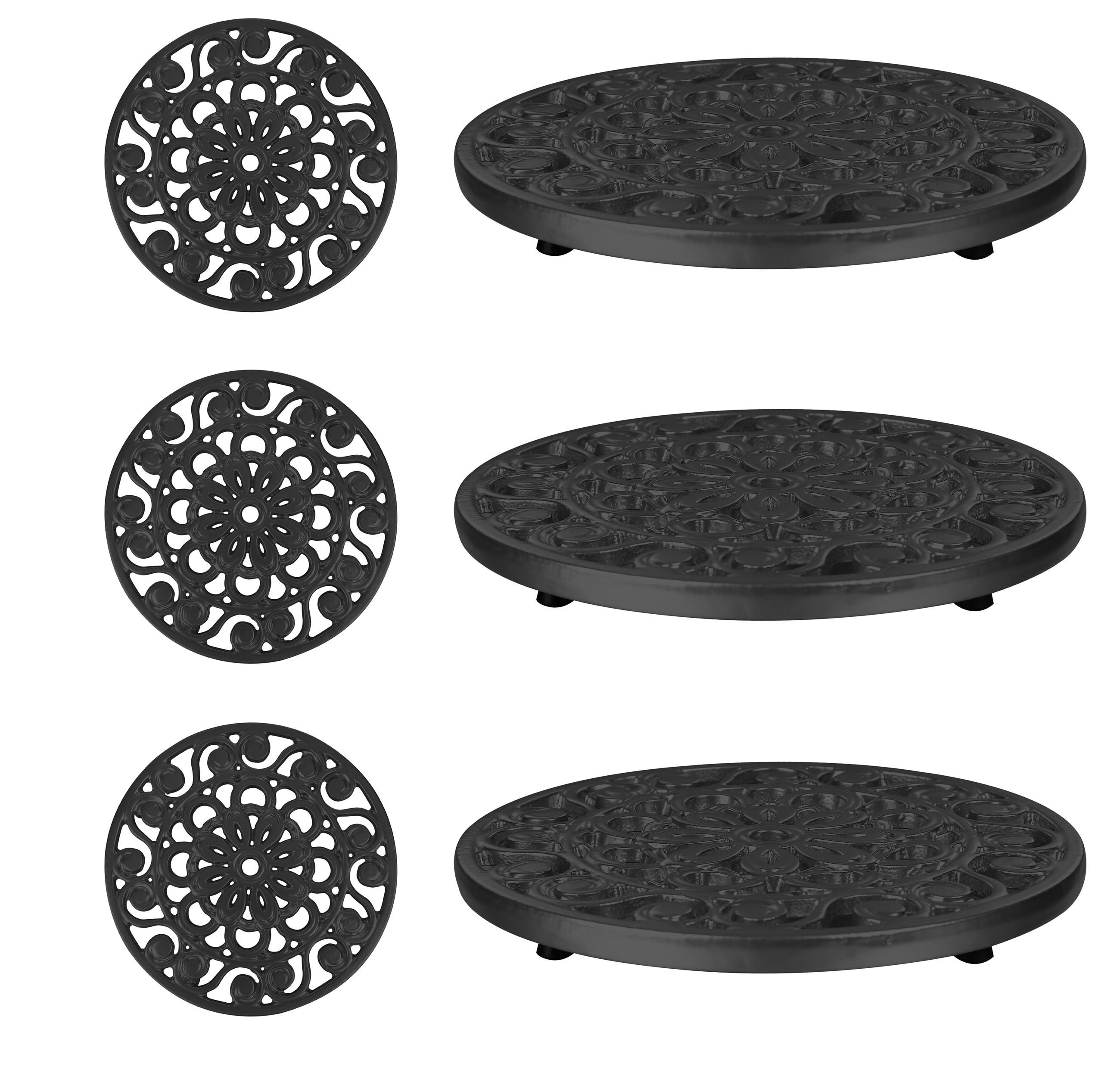 Trademark Innovations TRIVMETALBL3PK Set of 3 Decorative Cast Iron