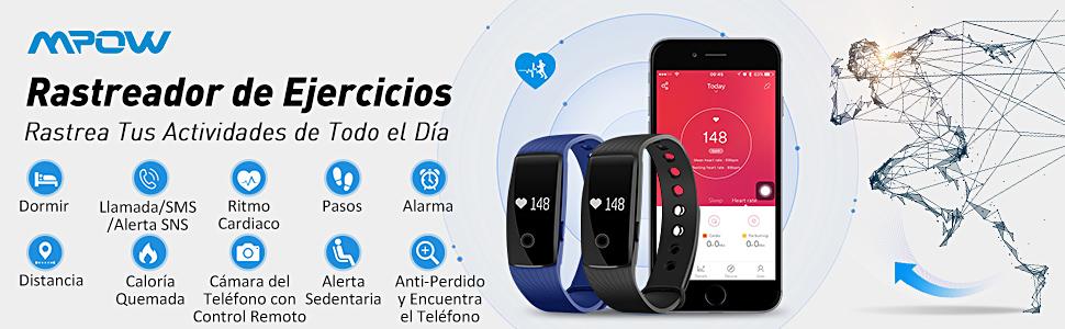 Mpow Pulsera Actividad Monitor de Pulso Cardíaco Pulsera ...