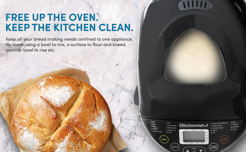 Elite Gourmet EBM8103B MaxiMatic Automatic Digital Programmable Bread
