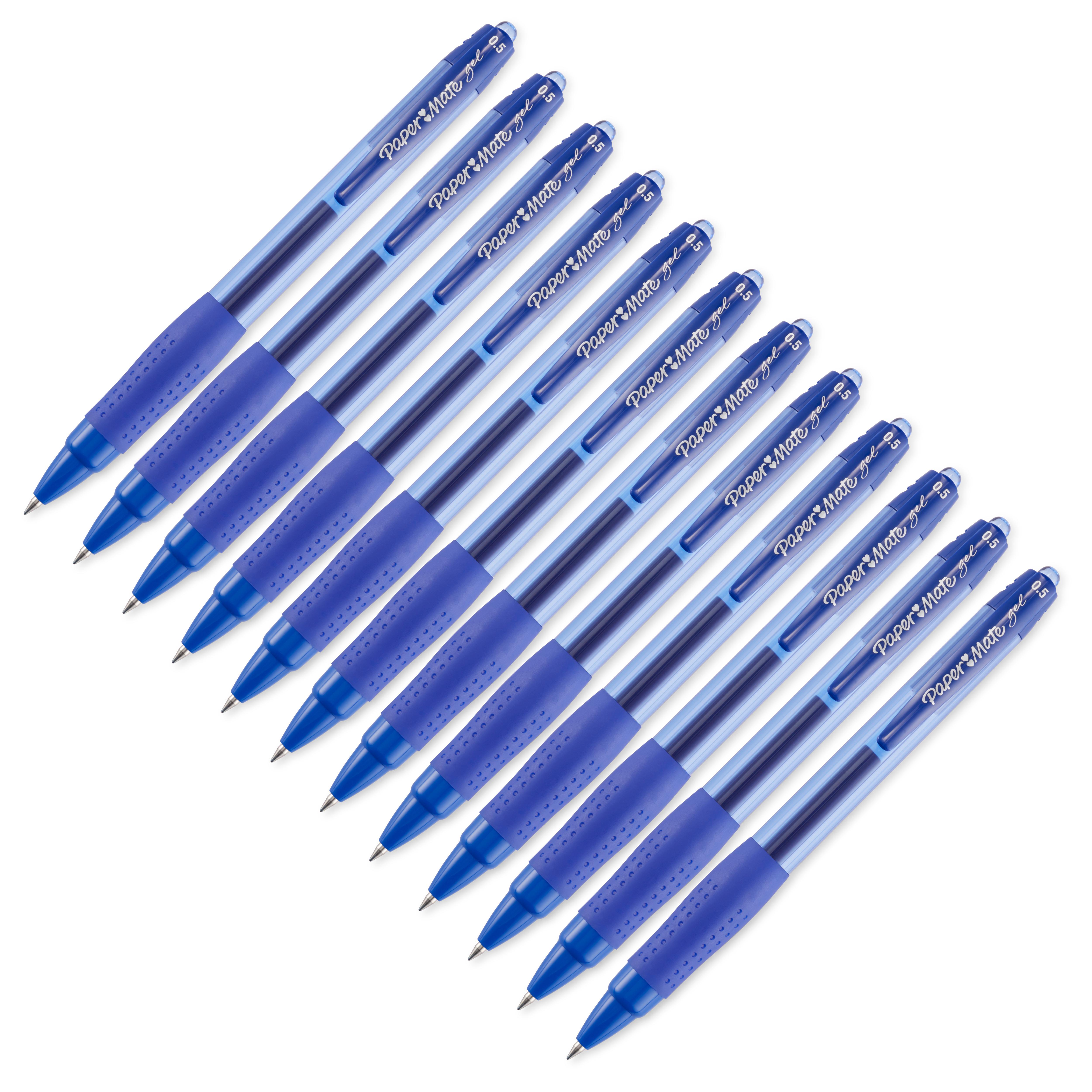 Paper Mate Gel Pens, Fine (0.5mm), Blue, 12 Count Office