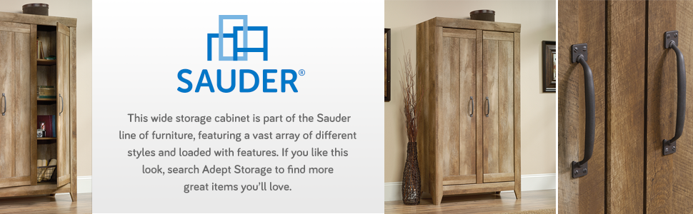 Amazon Com Sauder Adept Storage Wide Storage Cabinet Craftsman