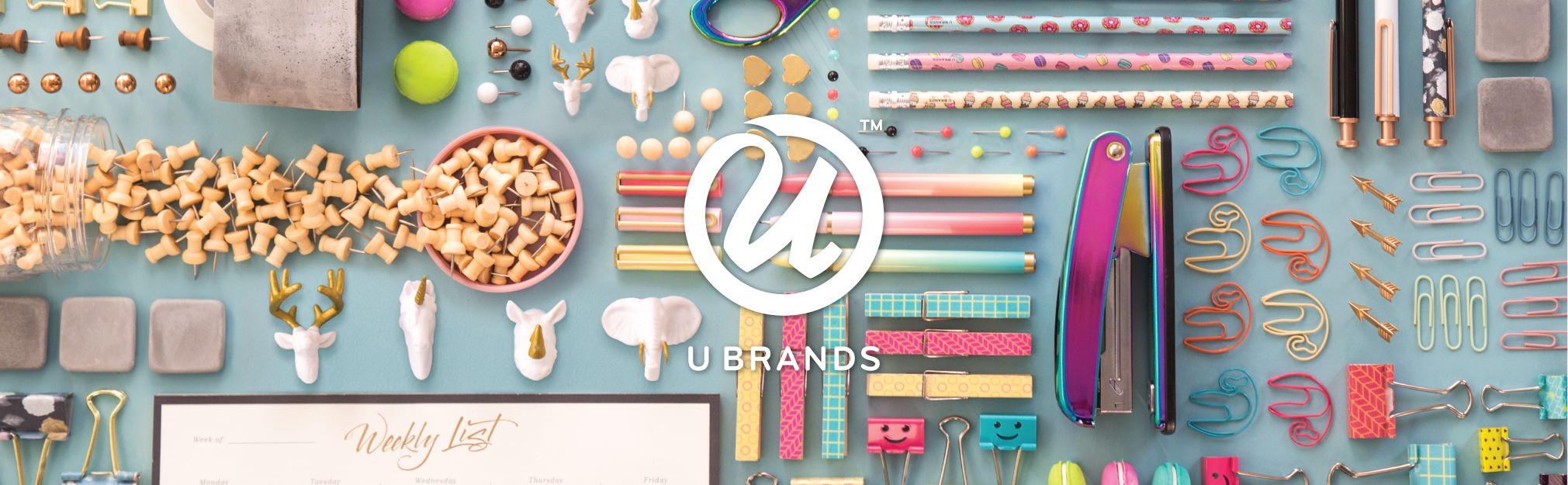 U Brands Vaso para lápices, alambre de metal, Bandeja para cartas