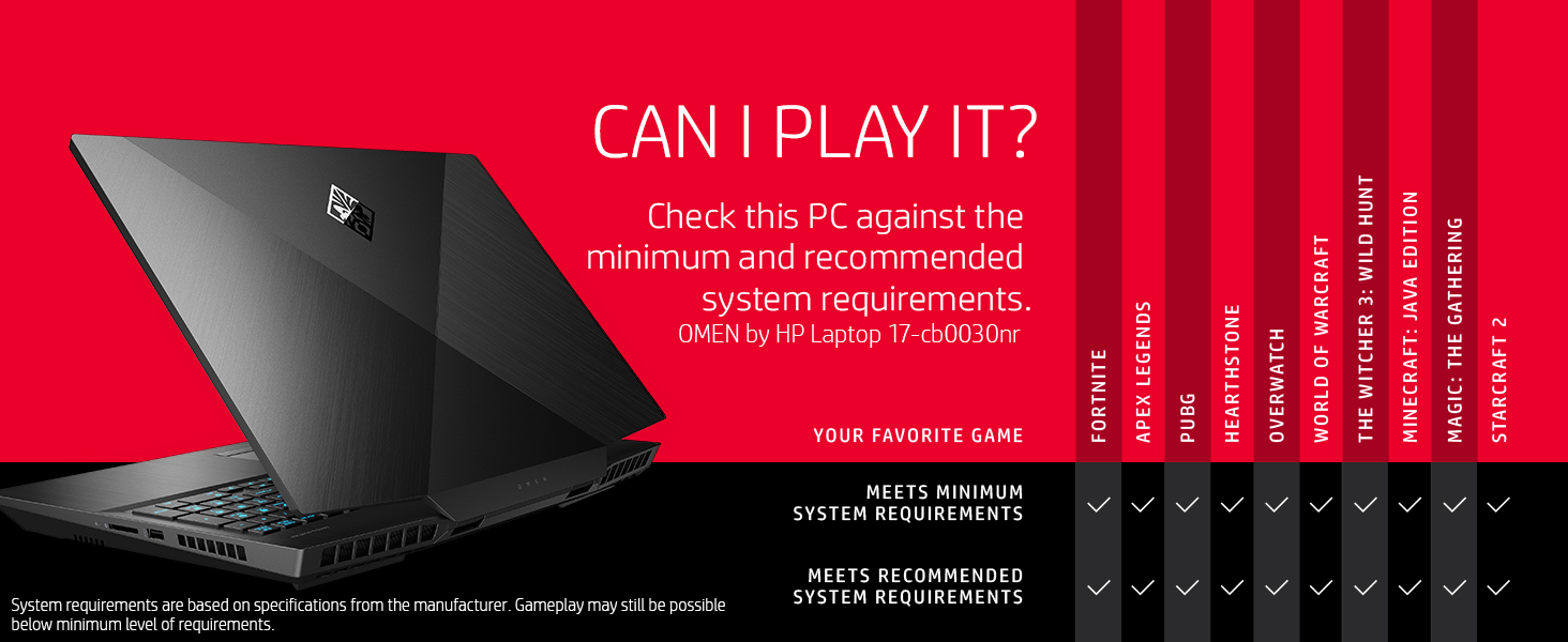 Omen by HP 2019 17-Inch Gaming Laptop, Intel i7-9750H Processor, NVIDIA RTX  2060 6 GB, 16 GB RAM, 256 GB SSD & 1 TB HDD, VR Ready, Windows 10 Home ... Omen by HP 2019 17-Inch Gaming Laptop, Intel i7-9750H Processor, NVIDIA RTX  2060 6 GB, 16 GB RAM, 256 GB SSD & 1 TB HDD, VR Ready, Windows 10 Home ... -