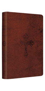 ESV Compact Bible, TruTone, Walnut, Weathered Cross Design