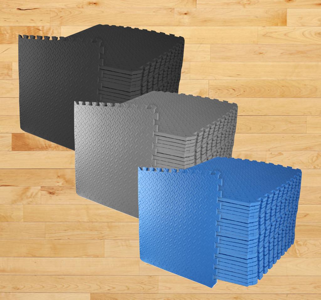 BalanceFrom Puzzle Exercise Mat with EVA Foam Interlocking Tiles (Black