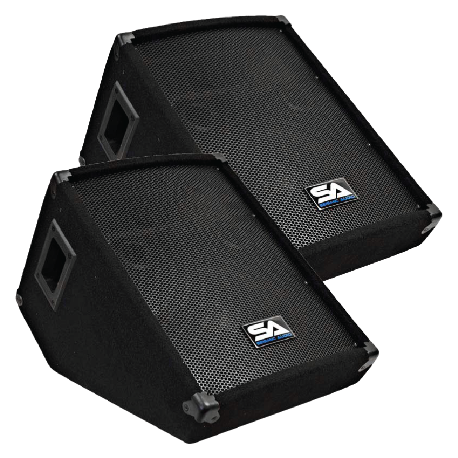 Seismic Audio Pair of 10" Wedge Style FLOOR MONITORS