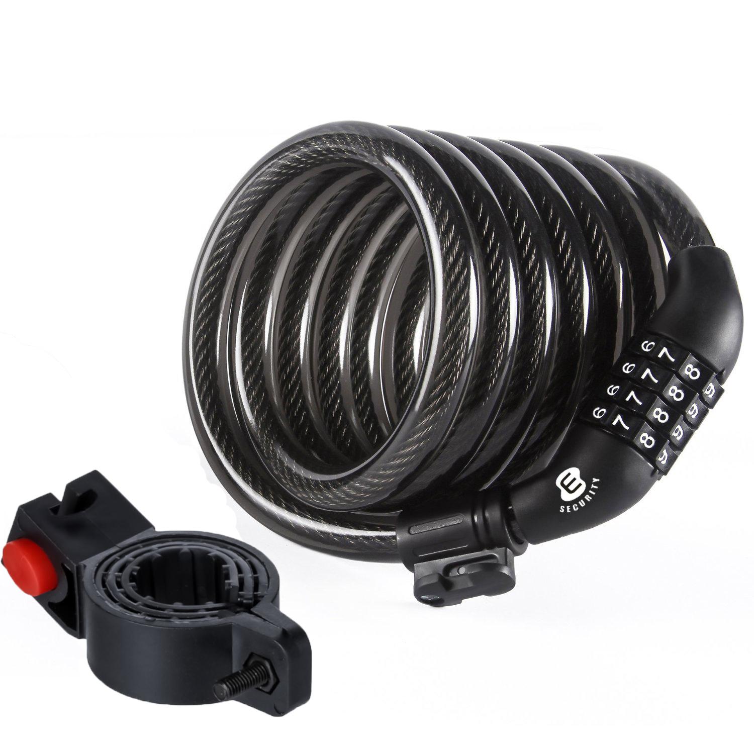 Etronic M6 Resettable Combination Lock Bike Cable, 6Feet