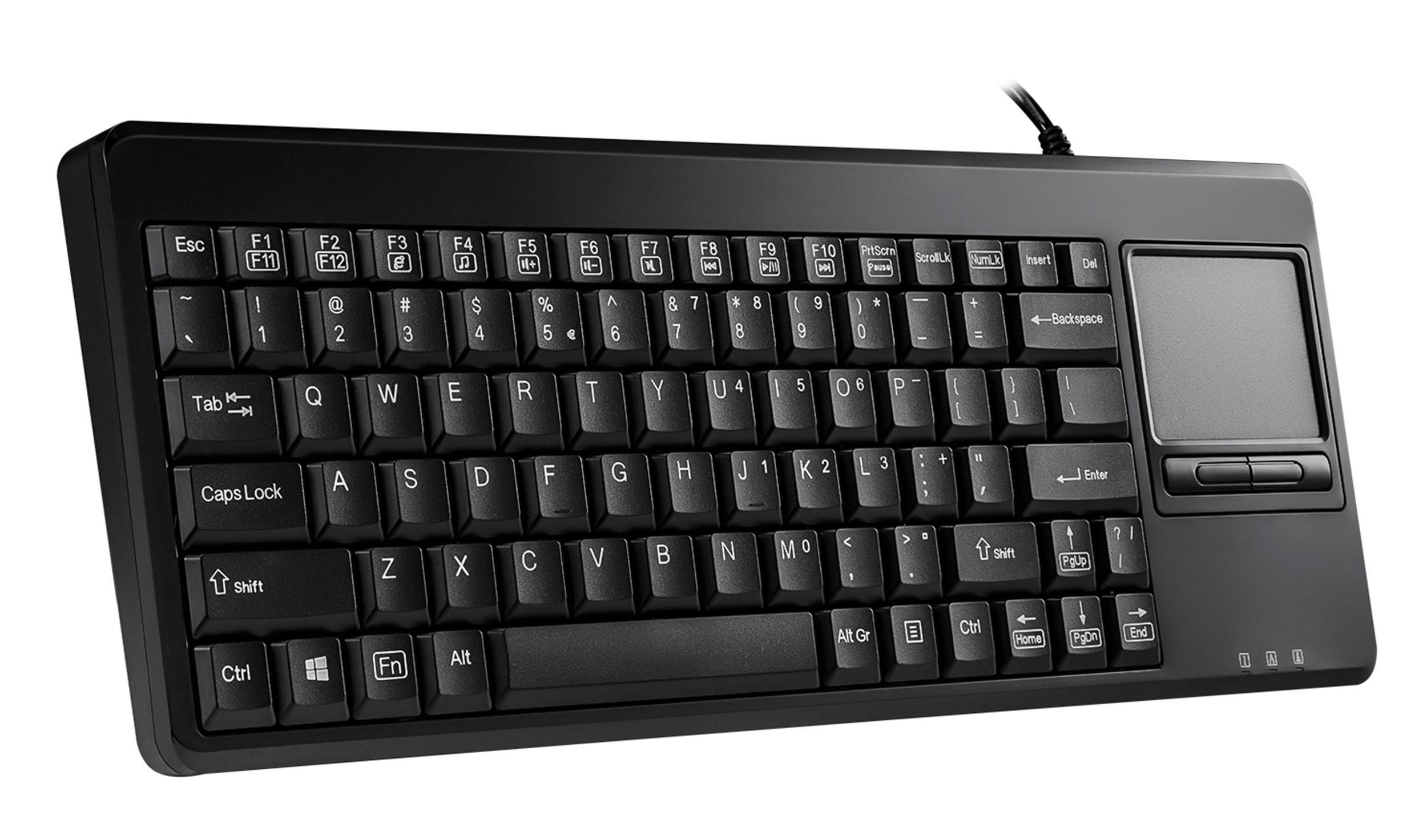 Perixx PERIBOARD515H PLUS US, Keyboard with Touchpad Wired USB
