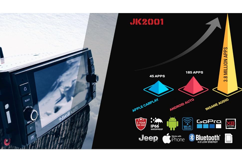 Insane Audio JK2001 2007 to 2017 Jeep Wrangler JK Perfect Factory Fit