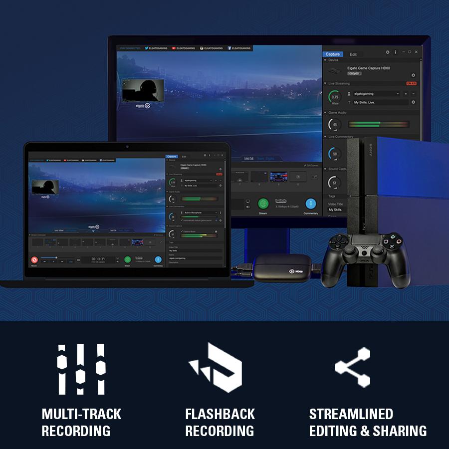 Elgato Game Capture HD60, for PlayStation 4, Xbox One and Xbox 360, or
