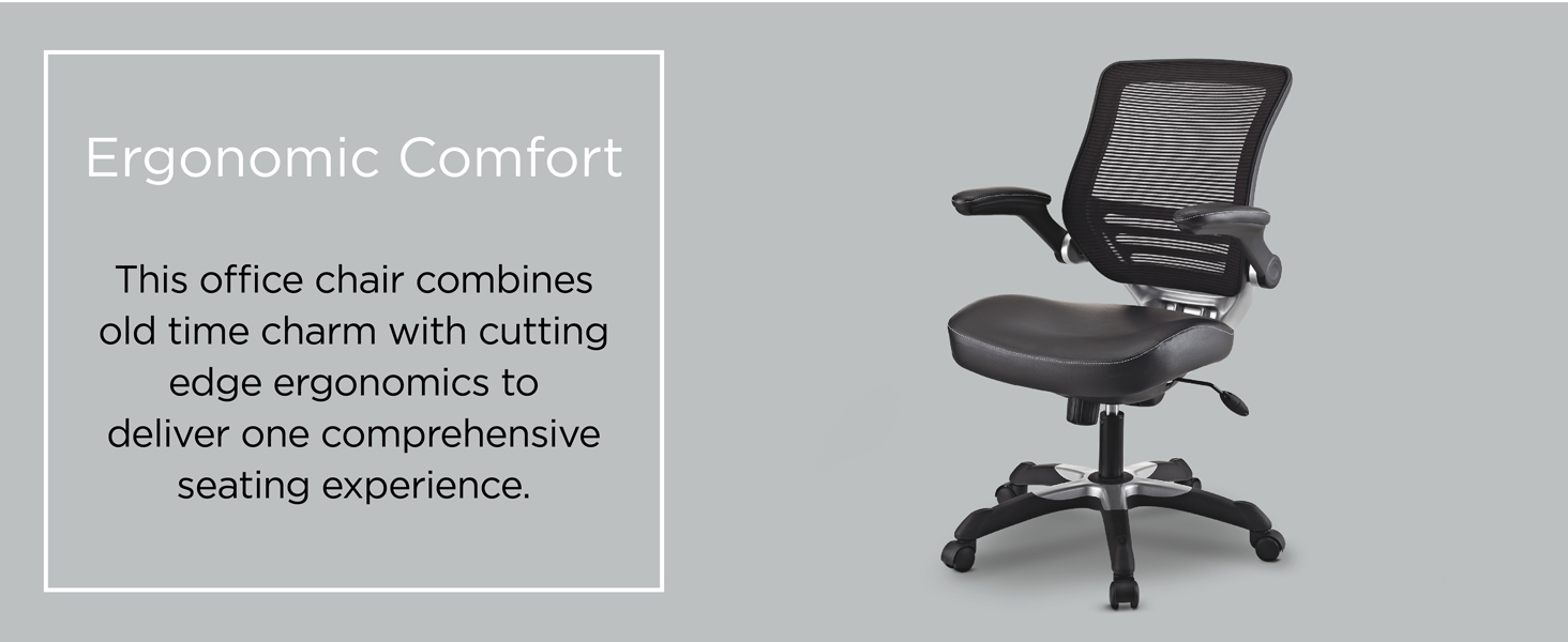 Modway Edge Mesh Back and White Vinyl Seat Office Chair