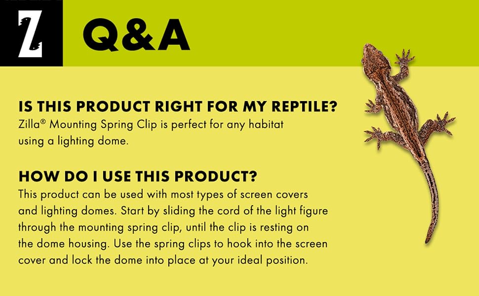 Zilla Mounting Spring Clip, Fits Most Lighting Domes Pet